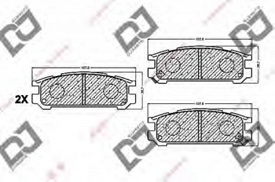 DJ PARTS bp1037 -  Комплект тормозных колодок, дисковый тормоз